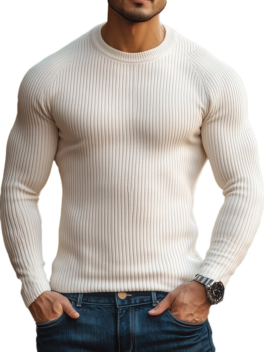 【24 hour shipping out】Fashion Solid Crew Neck Sweater