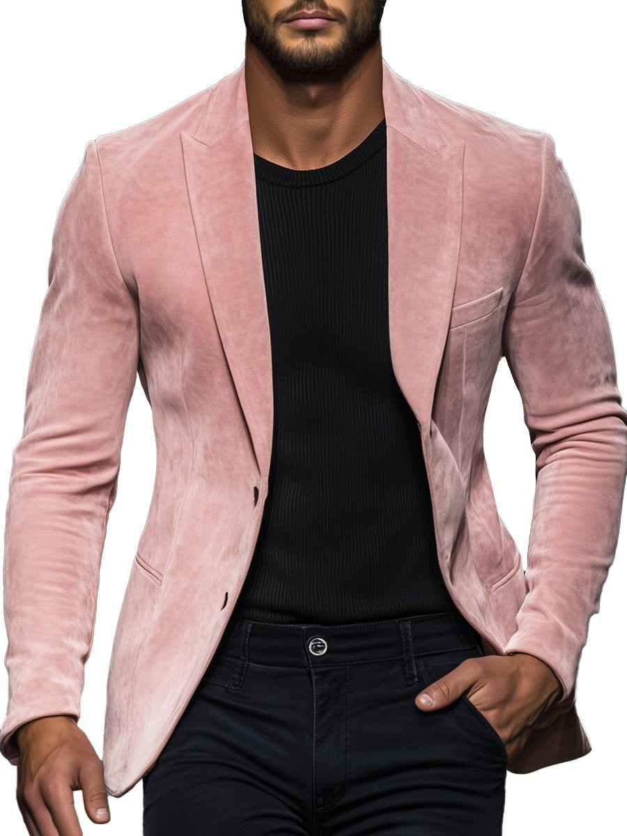 【24 hour shipping out】 Casual Lapel Single Breasted Suede Blazer