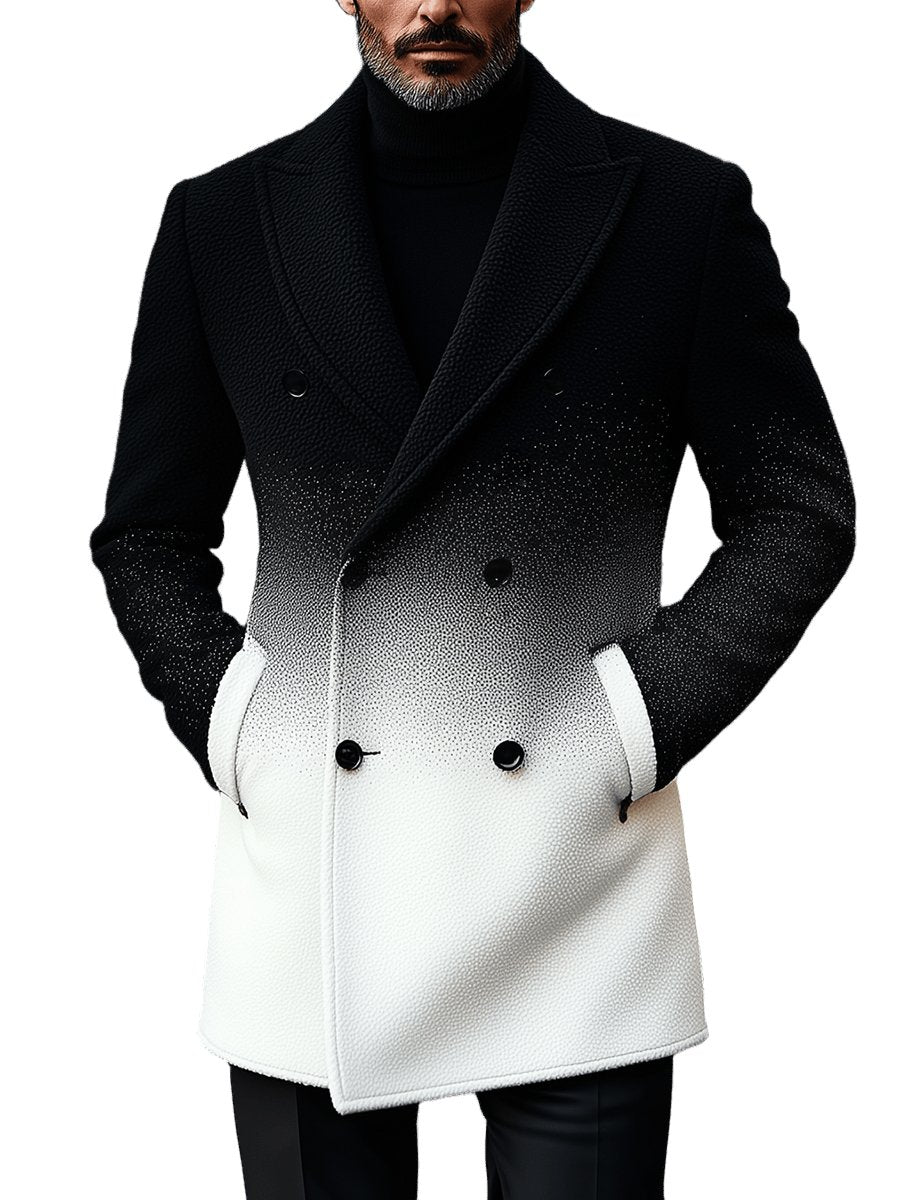 Backdraft Coat 【24-hour shipping out】Stylish Gradient Double-breasted Woolen Coat ...
